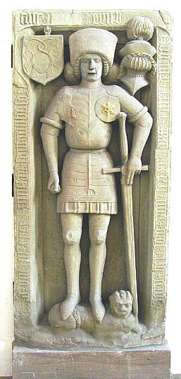 Liegefigur eines Ritters, Hochgrab aus Heilsbronn, Mittelfranken