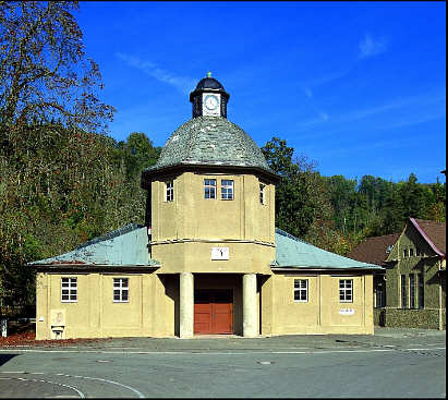 "Jakobskirche", Arbeiterkantine und Aborthäuschen der ehemaligen Pulverfabrik in Rottweil