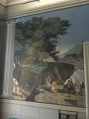 Schloss Weesenstein, Panoramatapete mit Szenen aus dem griechischen Befreiungskrieg