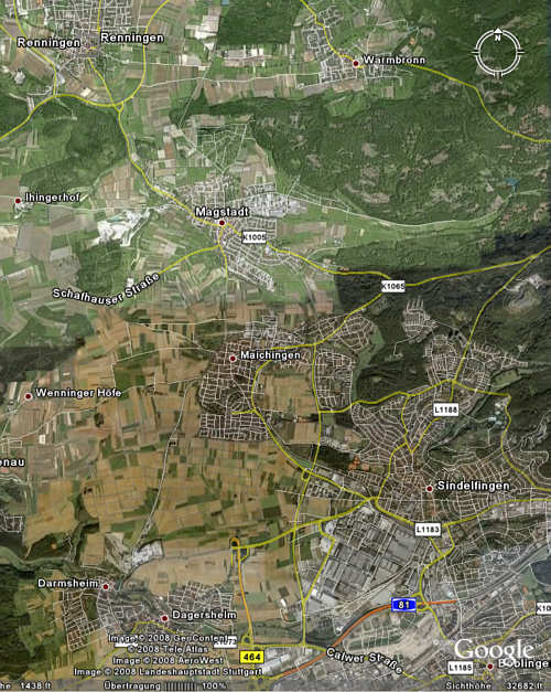 Google Earth: Sindelfingen - Renningen