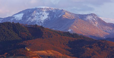 Der Belchen, Hausberg des Markgr�flerlandes, im Januarschnee. � Erich Spiegelhalter/STG 