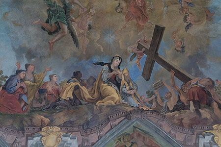 Rastatt, Schlosskirche, Detail des Deckengemäldes