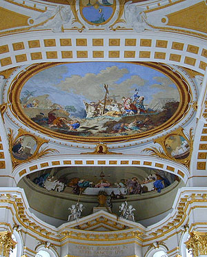 Klosterkirche Wiblingen, Detail der Deckengemälde