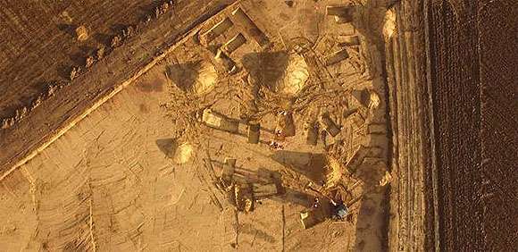 Das Grabungsfeld bei Ernolsheim_bruche. F. Basoge © Archéologie Alsace