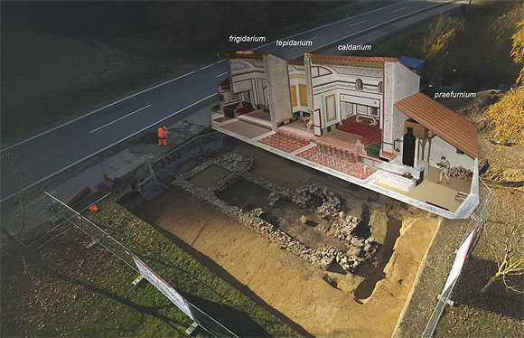 In Schlögen lädt ein außergewöhnlich gut erhaltenes römisches Bad zum Eintauchen in die antike Welt von Architektur, Technik und Lebensfreude ein. Foto: Land Oberösterreich