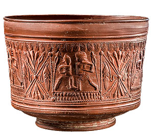 Becher mit Reliefverzierung, 1. Jh. n. Chr., Antikenmuseum Basel und Sammlung Ludwig. © Antikenmuseum Basel und Sammlung Ludwig, Ruedi Habegger