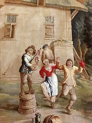 Detail aus einem der Teniers-Teppiche in Schloss Mannheim. 