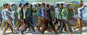Entwurf von Adolf Riedlin für ein Fresko im Gaswerk Freiburg, um 1937. Sammlung Dreiländermuseum