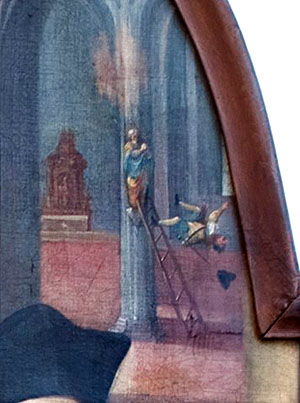 Legende vom herabstürzenden schwedischen Soldaten.