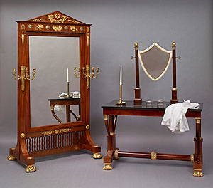 Waschtisch und Spiegel der Großherzogin Stéphanie. Schloss Schwetzingen. Foto: Armin Weischer, LMZ/SSG