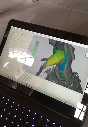 Schlossgarten Schwetzingen: 3 D-Scan der Figur des Arion. Foto