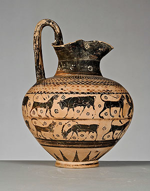 Kanne (Oinochoe) mit Tierfries, Ton, Korinth, um 640 v. Chr. © Andreas F. Voegelin, Antikenmuseum Basel und Sammlung Ludwig