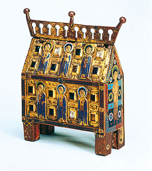 Hausförmiges Reliquiar. Limoges, um1230. Foto: Dom- und Diözesanmuseum im Historischen Museum der Pfalz Speyer/Edgar Lissel