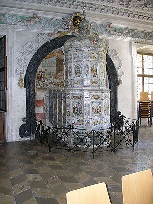 Schloss Salem, Kachelofen, 18. Jahrhundert, im Sommerrefektorium der Prälatur. Foto: kulturer.be