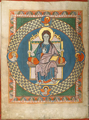 Illumination aus dem Gero-Codex mit dem Bild Christi in Segensgeste