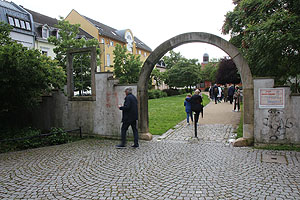 Frankenthal, Torbogen der früheren "Manufaktur für Wollstoffe" im Metznerpark. Foto: kulturer.be