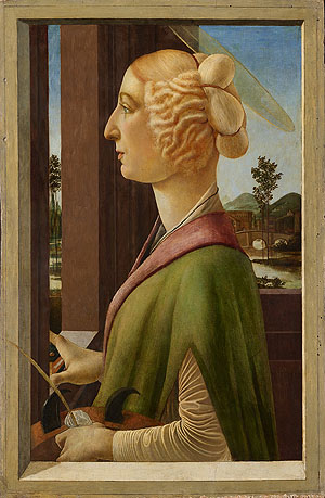 Sandro Botticelli (eigentlich Alessandro Filipepi), Bildnis einer Dame (Mit den Attributen der heiligen Katharina), um 1475, © Lindenau-Museum Altenburg, Foto: punctum/Bertram Kober