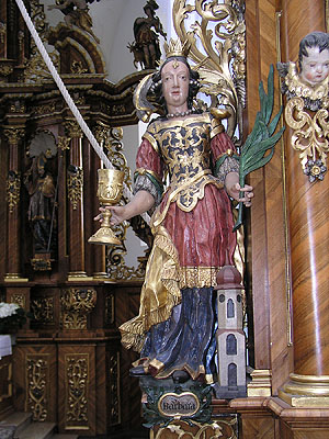 Barocke Skulptur der Heiligen Barbara. Foto: kulturer.be