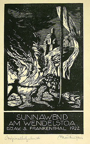 Druckgrafik, 1922, Einladung zu einer Sonnenwendfeier